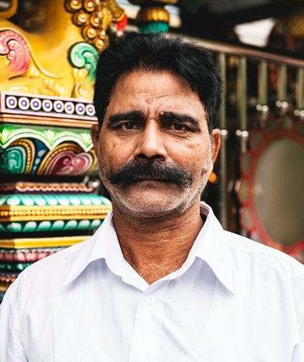 indian man portrait at the temple
